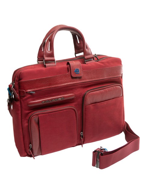 CAMPIONARIO - SIGNO OUT Fabric and leather briefcase, 13" laptop RED - Work Briefcases