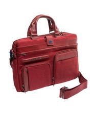 PIQUADRO CAMPIONARIO - SIGNO OUT Fabric and leather briefcase, 13" laptop RED - Work Briefcases - 3