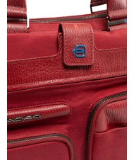 PIQUADRO CAMPIONARIO - SIGNO OUT Fabric and leather briefcase, 13" laptop RED - Work Briefcases - 4