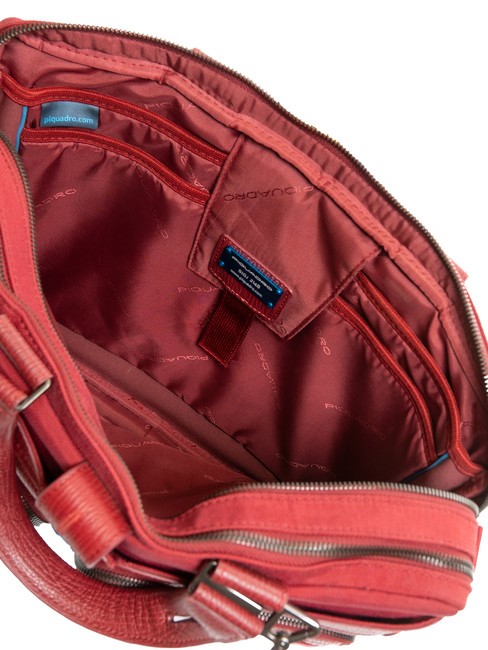 CAMPIONARIO - SIGNO OUT Fabric and leather briefcase, 13" laptop RED - Work Briefcases