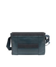 PIQUADRO CAMPIONARIO - CARY Leather messenger, 13" laptop holder blue - Work Briefcases - 4