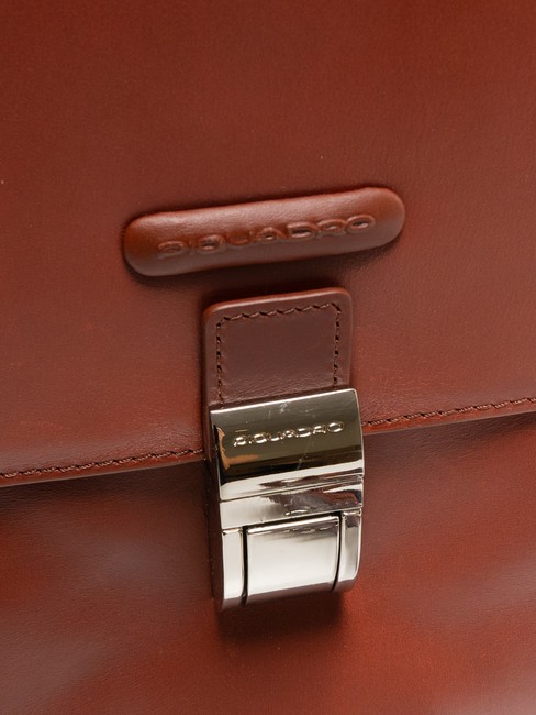 CAMPIONARIO - BLUE SQUARE OUT Leather briefcase for 15" laptop BROWN - Work Briefcases