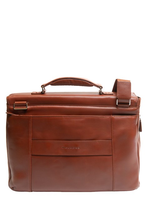 CAMPIONARIO - BLUE SQUARE OUT Leather briefcase for 15" laptop BROWN - Work Briefcases