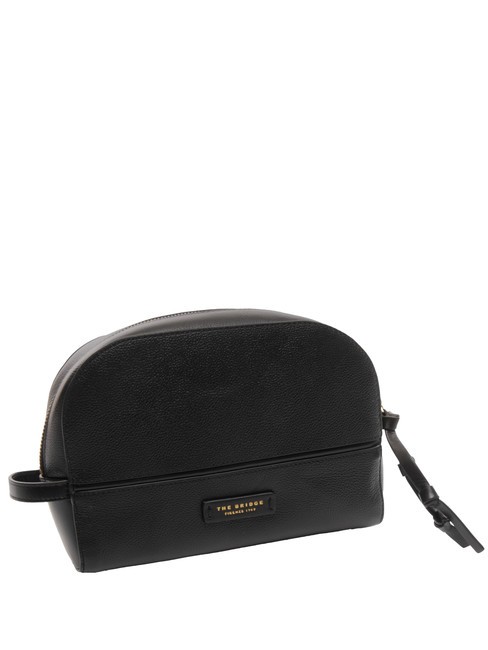 DOMITILLA  Beauty in leather Black Gold - Beauty Case