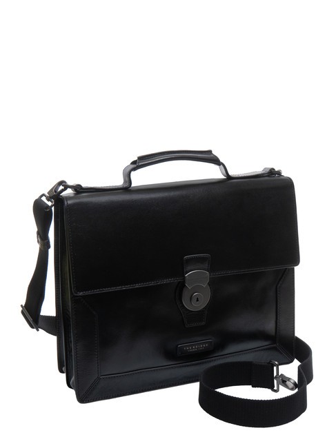 NERI  Leather briefcase black / dark matte ruthenium - Work Briefcases