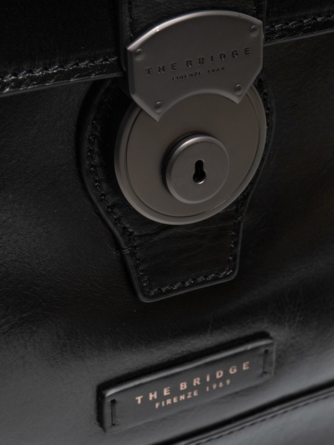 NERI  Leather briefcase black / dark matte ruthenium - Work Briefcases