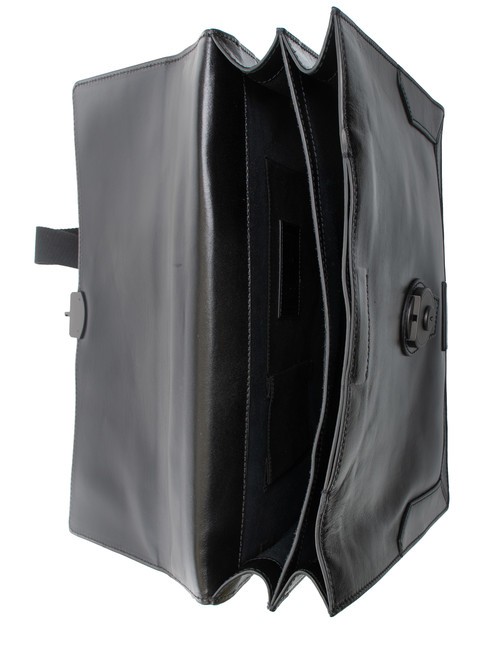 NERI  Leather briefcase black / dark matte ruthenium - Work Briefcases