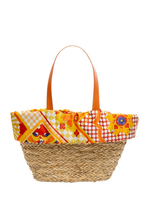 JAVA Medium straw beach bag orange - Women&rsquo;s Bags