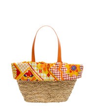 YNOT JAVA Medium straw beach bag orange - Women&rsquo;s Bags - 4