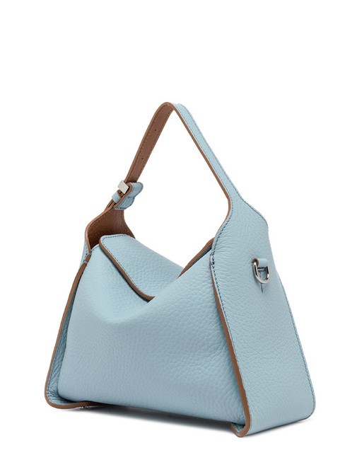 PENELOPE Leather shoulder bag with shoulder strap sky-caramel - Women’s Bags