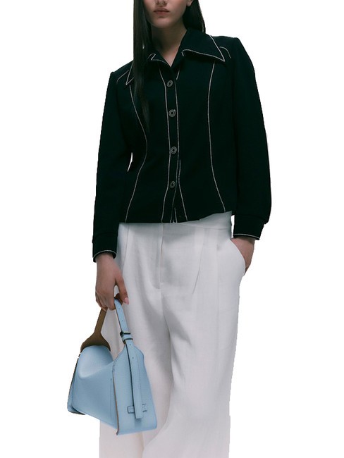 PENELOPE Leather shoulder bag with shoulder strap sky-caramel - Women’s Bags