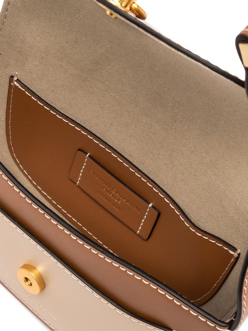 ISA Leather bag with flap, shoulder strap caramel-cream - Women’s Bags