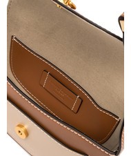 GIANNI CHIARINI ISA Leather bag with flap, shoulder strap caramel-cream - Women’s Bags - 4