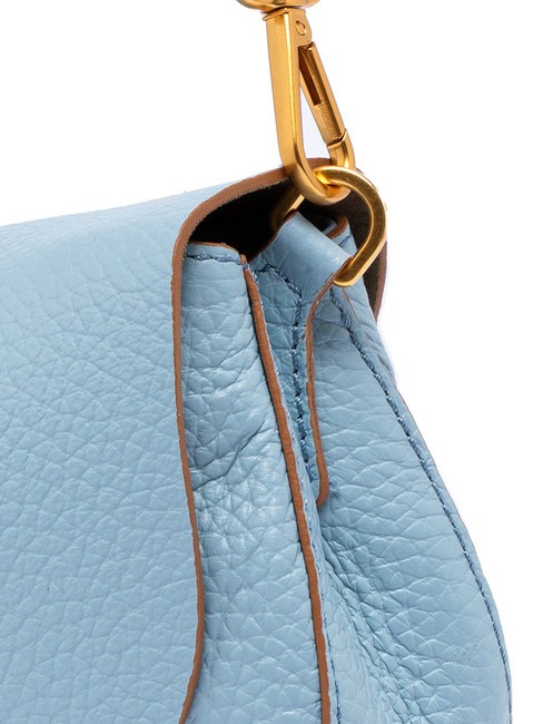 HELENA ROUND Leather bag with double shoulder strap sky - Women’s Bags