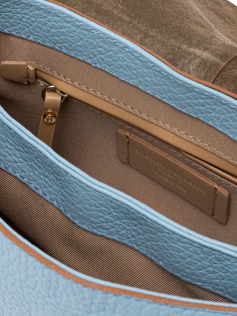 HELENA ROUND Leather bag with double shoulder strap sky - Women’s Bags