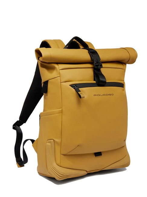 CORNER SPECIALE GOMMATO Roll-top backpack for 15.6" laptop Yellow - Laptop backpacks