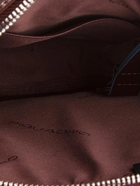 bag BLUE SQUARE, tablet holder, in leather MAHOGANY - Over-the-shoulder Bags for Men