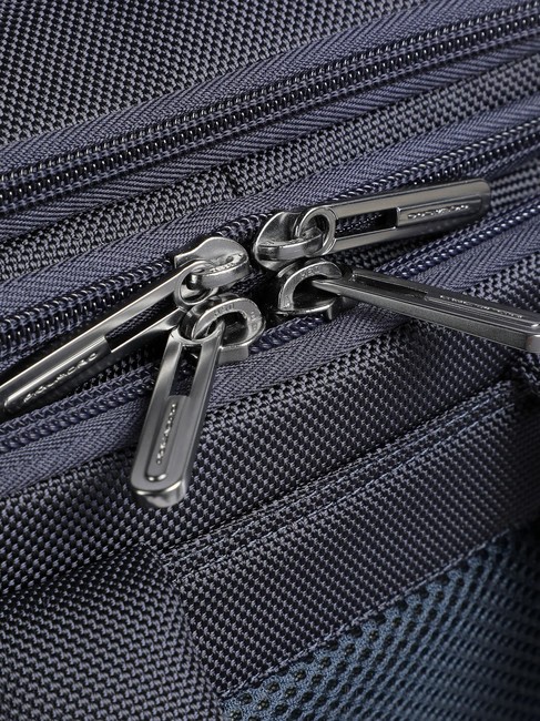 BRIEF 2 Leather and fabric duffel backpack blue - Laptop backpacks