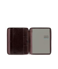 PIQUADRO BLUE SQUARE Slim A4 size leather clipboard MAHOGANY - Tablet holder& Organizer - 2