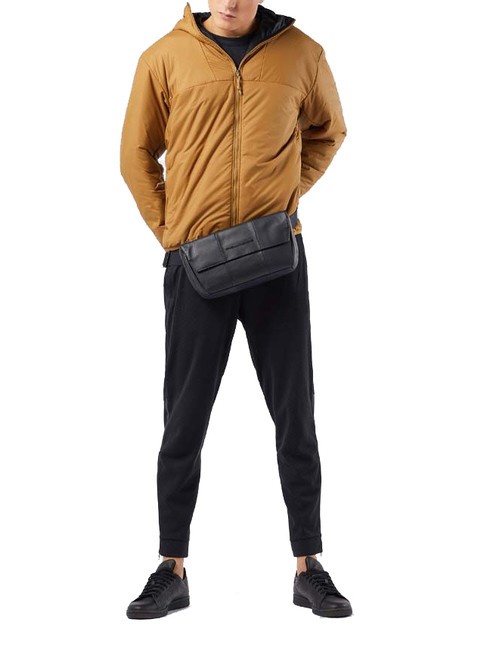 CAMPIONARIO -  URBAN Leather bum bag Black - Hip pouches