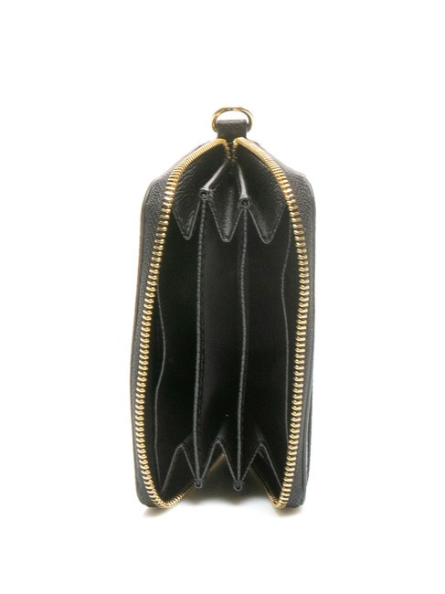 GARDENIA Small leather zip around wallet Black - Women’s Wallets
