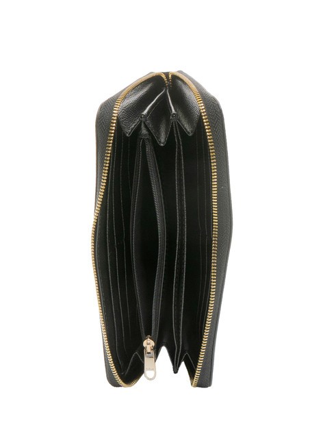 GARDENIA Large leather zip around wallet Black - Women’s Wallets