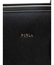 FURLA GARDENIA Andromeda print leather handbag Black - Women’s Bags - 5