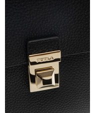 FURLA GLENN Saddle bag in keria print leather Black - Women’s Bags - 5