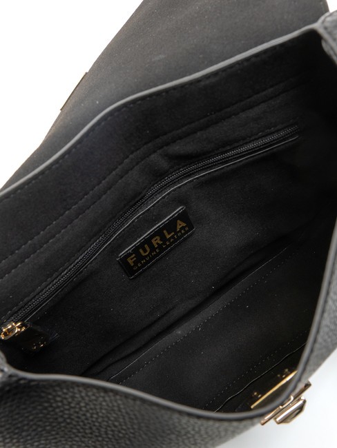 GLENN Saddle bag in keria print leather Black - Women’s Bags