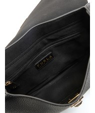 FURLA GLENN Saddle bag in keria print leather Black - Women’s Bags - 6