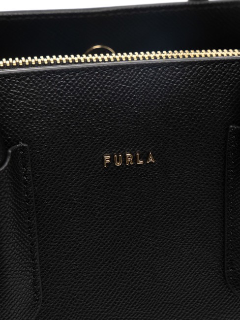 TESSA Andromeda Print Leather Tote Bag Black - Women’s Bags