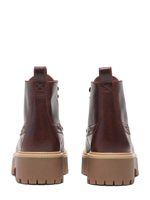 STONE STREET  Leather ankle boots with wedge burgundy full grain - Women’s shoes