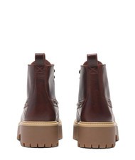 TIMBERLAND STONE STREET  Leather ankle boots with wedge burgundy full grain - Women’s shoes - 4