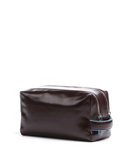 PIQUADRO BLUE SQUARE  Leather Beauty Case MAHOGANY - Beauty Case - 2