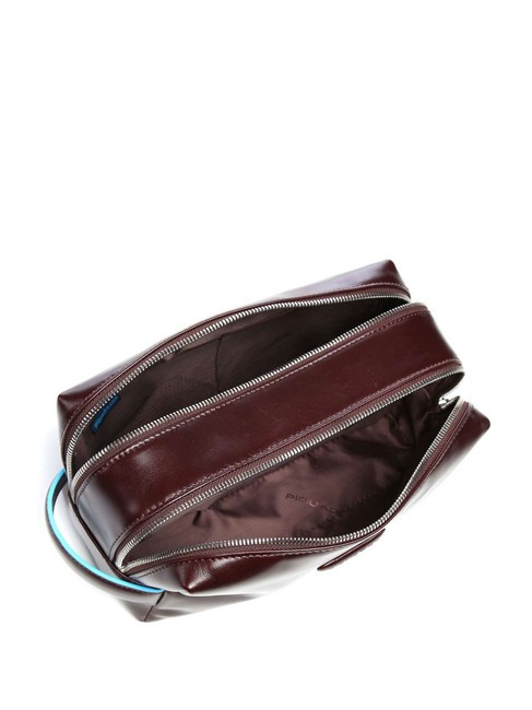 BLUE SQUARE  Leather Beauty Case MAHOGANY - Beauty Case