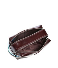 PIQUADRO BLUE SQUARE  Leather Beauty Case MAHOGANY - Beauty Case - 3