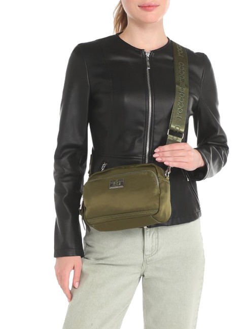 GLORIA Small shoulder bag with pocket military green - Women’s Bags
