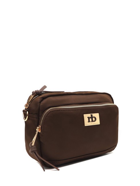 GLORIA Small shoulder bag with pocket dark brown - Women’s Bags