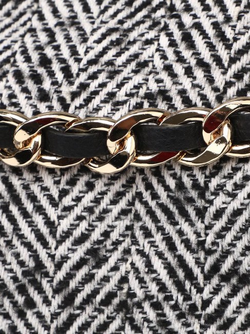 ADELE Herringbone fabric bag with shoulder strap black wool - Women’s Bags