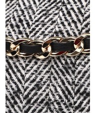 ROCCOBAROCCO ADELE Herringbone fabric bag with shoulder strap black wool - Women’s Bags - 4