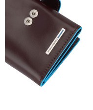 PIQUADRO BLUE SQUARE Trifold leather wallet and coins MAHOGANY - Men&rsquo;s Wallets - 3