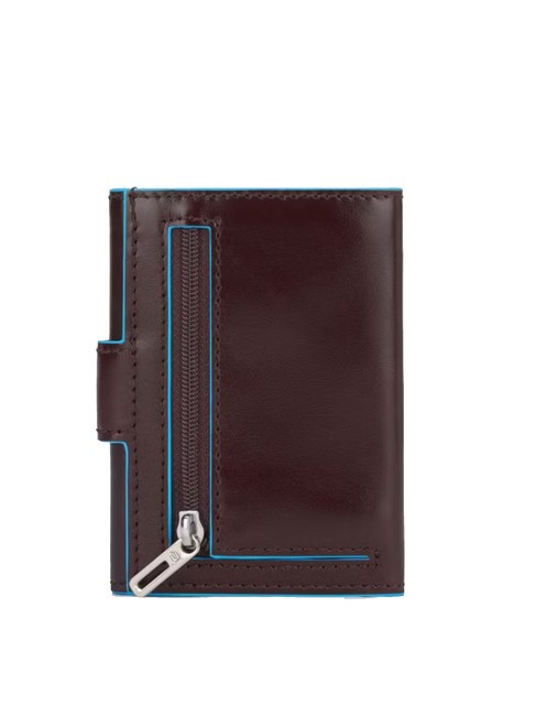 BLUE SQUARE Trifold leather wallet and coins MAHOGANY - Men&rsquo;s Wallets