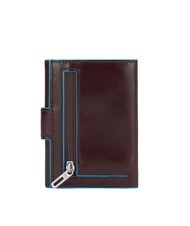 PIQUADRO BLUE SQUARE Trifold leather wallet and coins MAHOGANY - Men&rsquo;s Wallets - 4