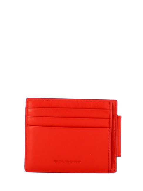 URBAN Leather credit card holder with zip RED - Men&rsquo;s Wallets