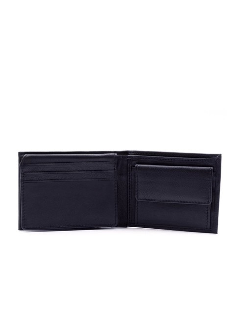 STRIPE Leather wallet with flap blue - Men’s Wallets