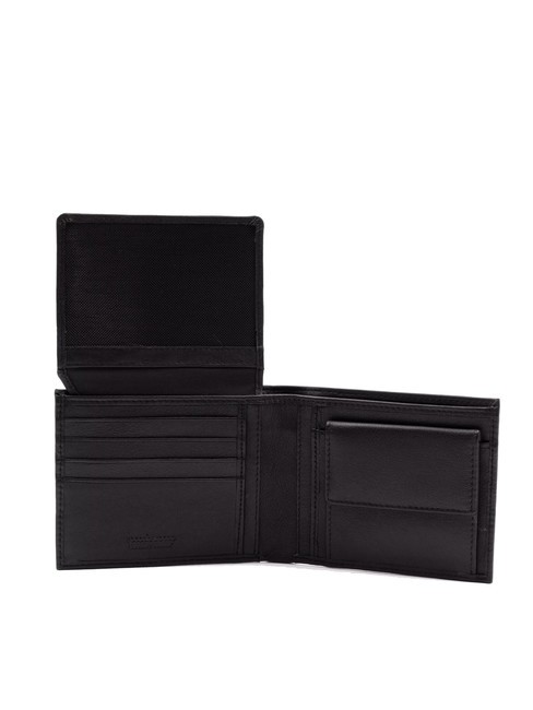 STRIPE Leather wallet with flap black - Men&rsquo;s Wallets