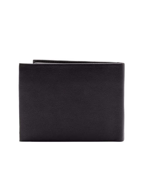 STRIPE Leather wallet with flap black - Men&rsquo;s Wallets