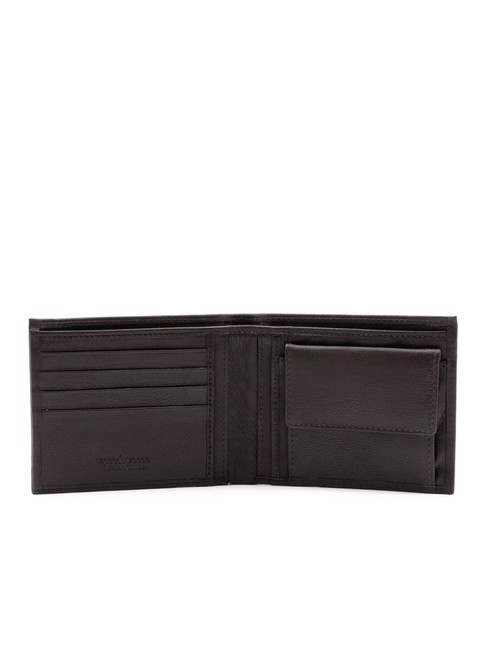 STRIPE Leather Coin Purse Wallet dark brown - Men’s Wallets