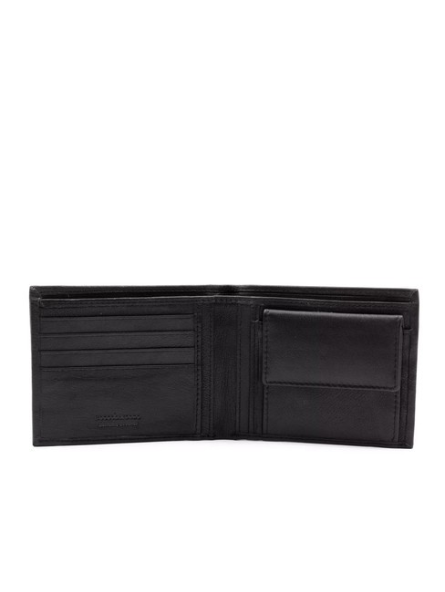 STRIPE Leather Coin Purse Wallet black - Men’s Wallets