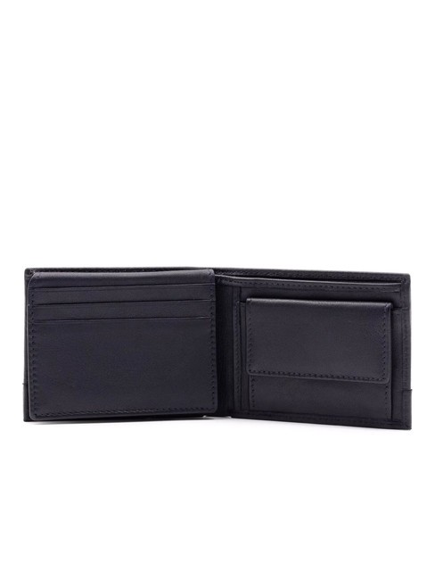 ROBERT Leather wallet with flap blue - Men’s Wallets